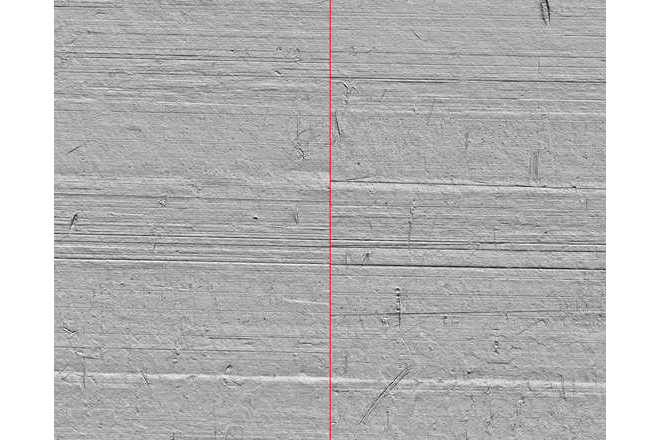 Comparison of manufacturing marks on a wire surface image