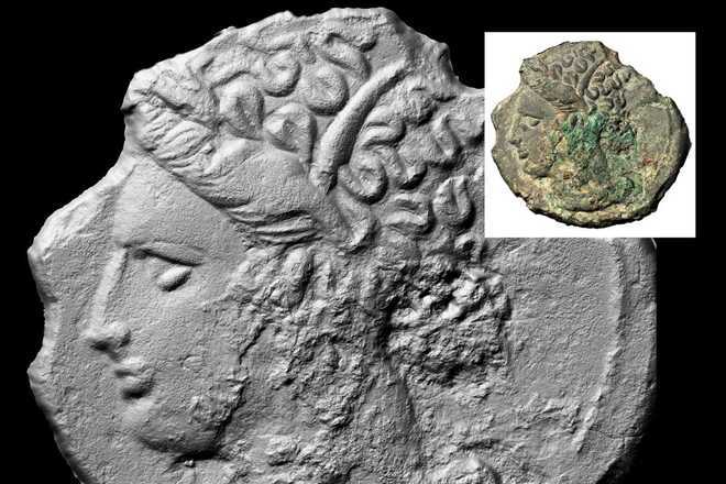 Texturloses 3D-Bild einer griechischen Münze image