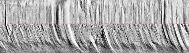 Vergleich des Schnittes eines Vorhängeschlosses mit einem Test eines Bleiabdrucks image
