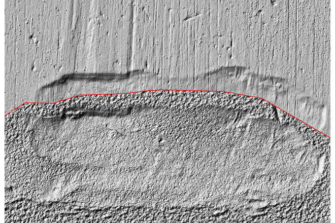 Vergleich von Werkzeugspuren auf Zylinderschlössern in Vergleichsmodus mit polygonaler Trennlinie image