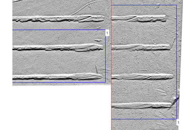 Impressions on cylinder locks marked for correlation search. image