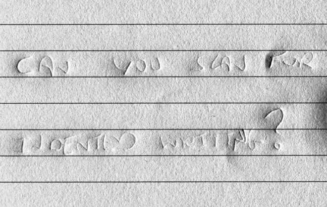 Handwriting impression – the page under – Bottom 505 nm. image