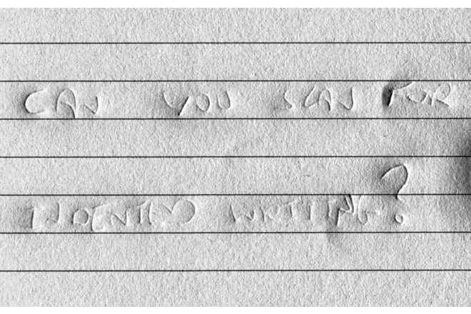 Handwriting impression – the page under – Bottom 505 nm. image