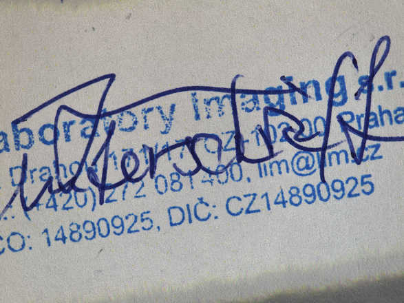 Signature in color (true RGB) image